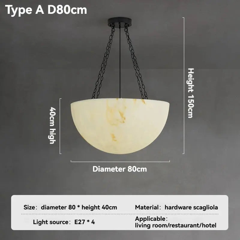 White Artistic Marble Chandelier For Dining Room — alternate product view 9