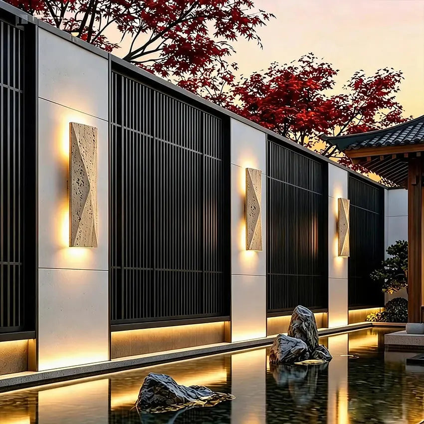 Valdora Natural Stone Outdoor Wall Light — alternate product view 2