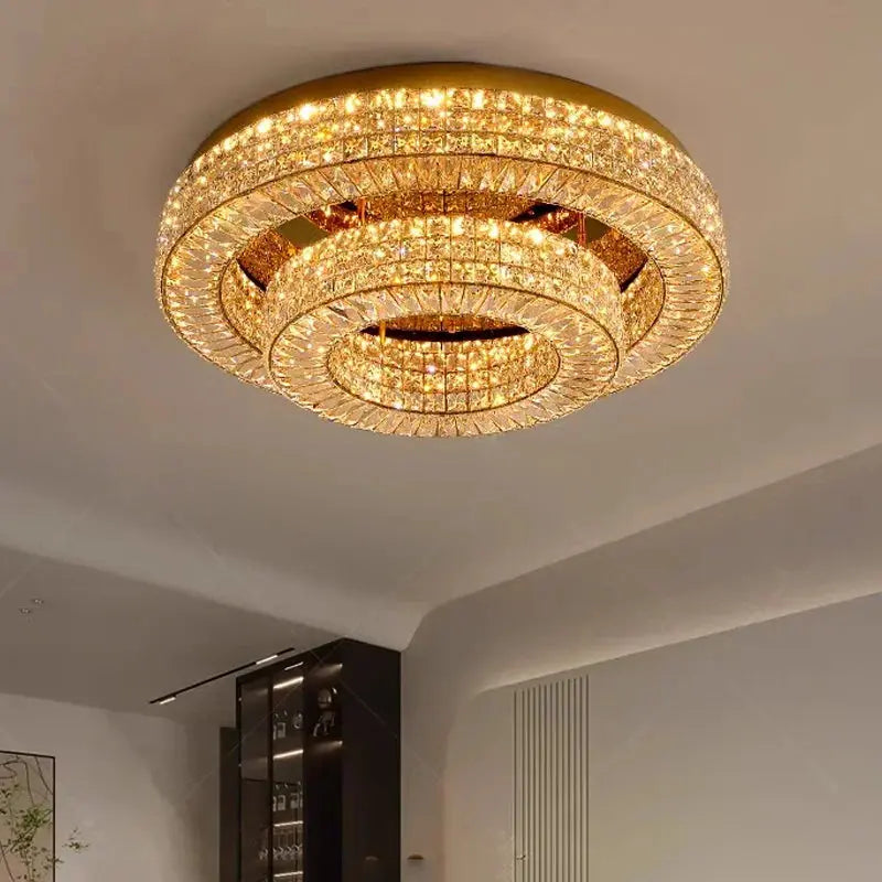 Modern Two Tier Crystal Luxury Ceiling Lights — alternate product view 5