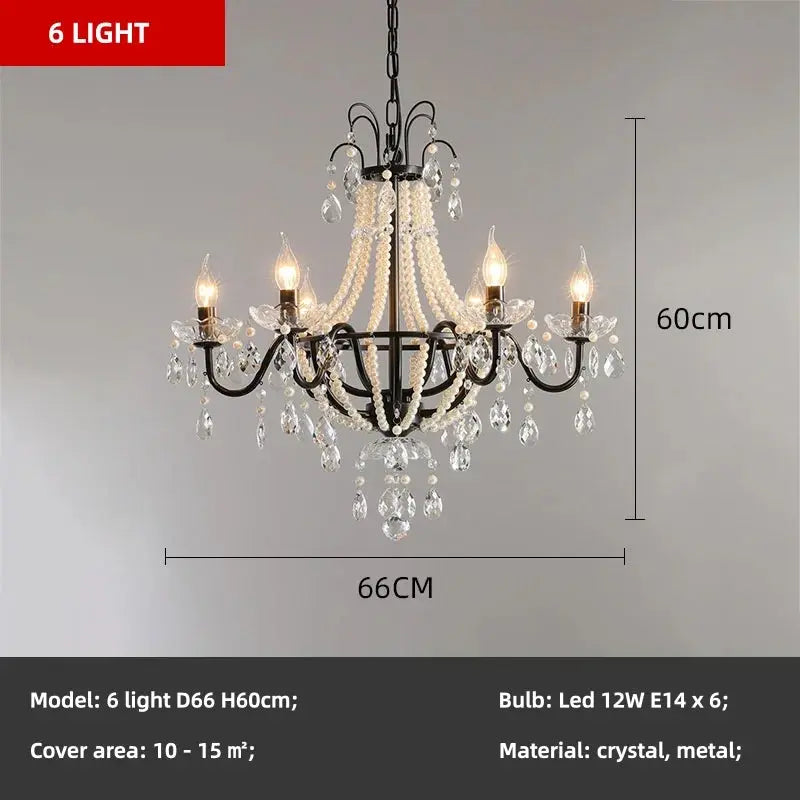 French Design Pearl Crystal Chandelier — alternate product view 14