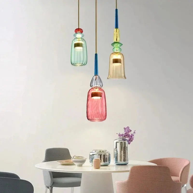 Modern Glass Colorful Hanging Lamps — alternate product view 2