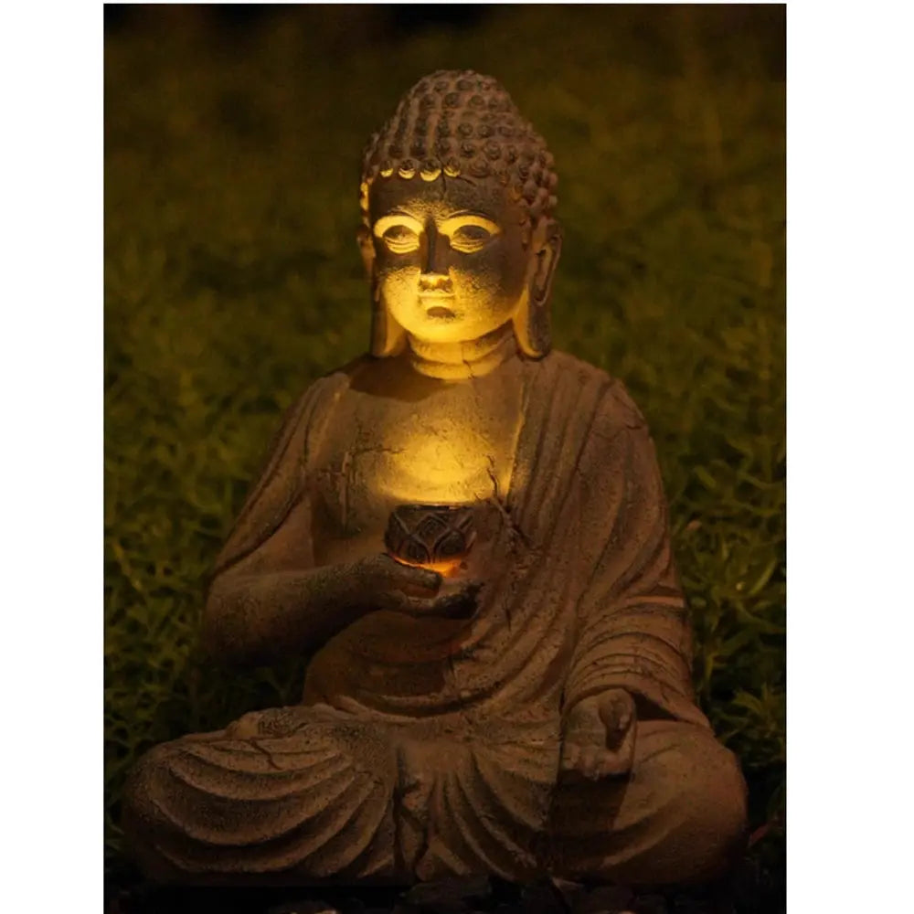 Resin Solar Buddha Statue — alternate product view 2