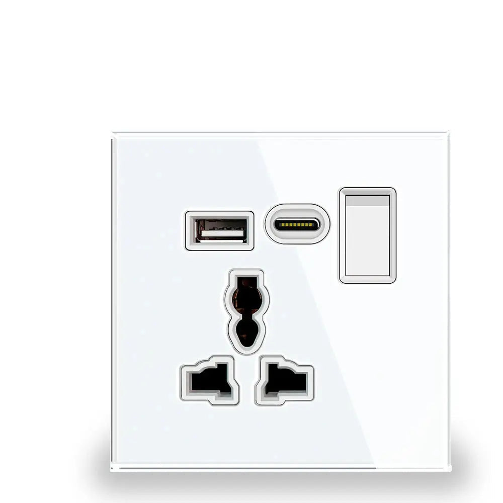 Dual USB Charger Electric Plug Wall Type C Power Socket — product view
