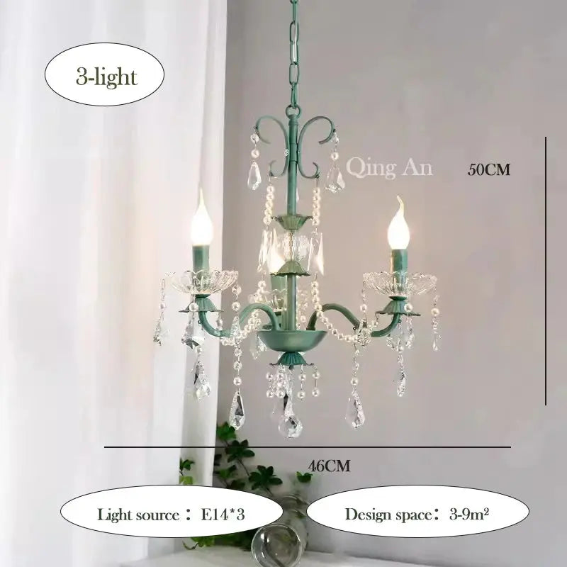 Crystal Green Glass Chandeliers — alternate product view 6