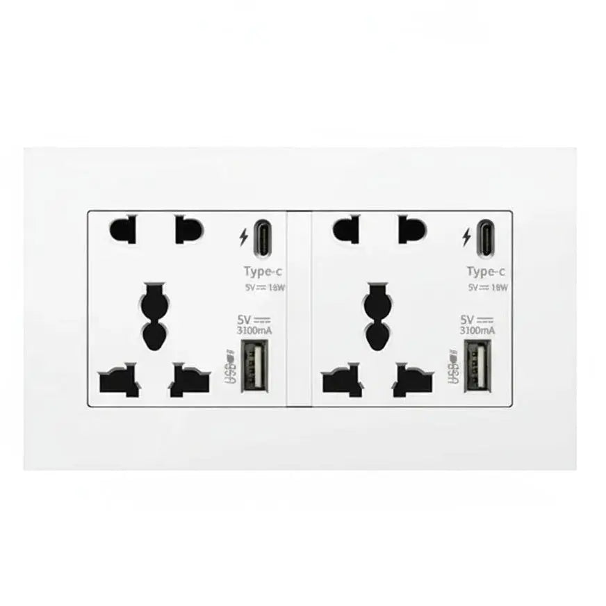 UK Wall Electrical Outlet with USB Charger — product view