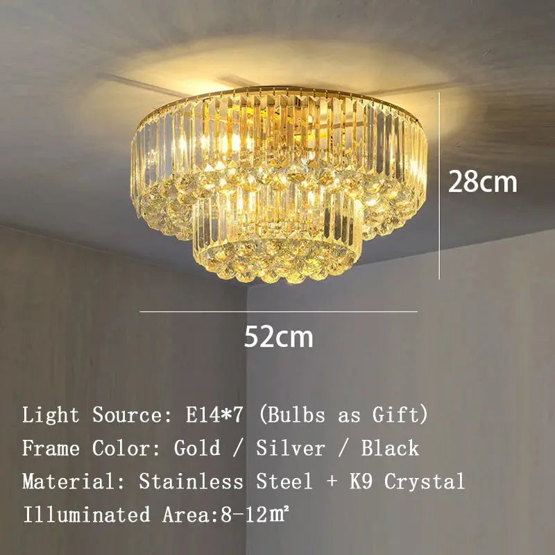 Luxury Crystal Classical Ceiling Light Fixtures — alternate product view 14