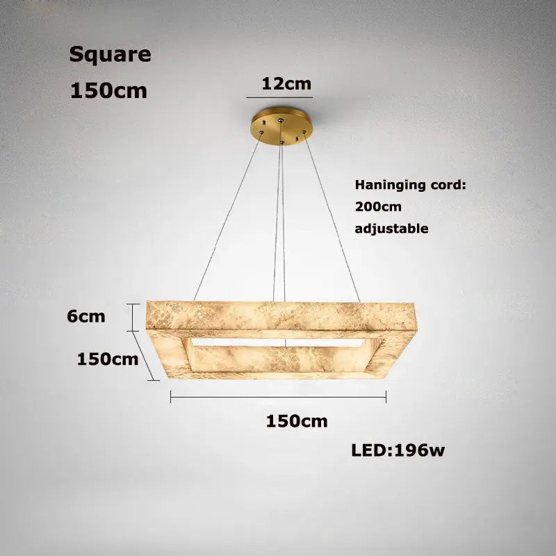 Luxury Marble Lighting Square Chandeliers — alternate product view 6