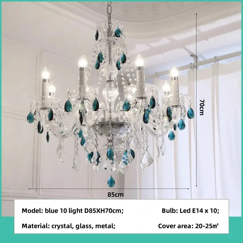 French Blue Crystal Chandelier — alternate product view 15