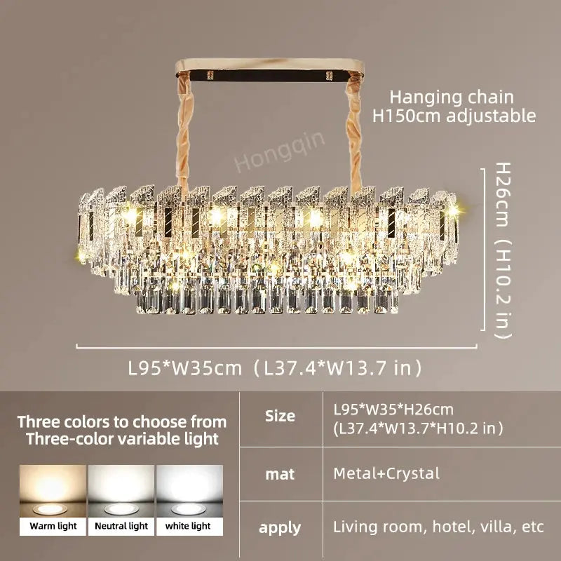 Crystal Hanging Living Room Chandelier — alternate product view 8