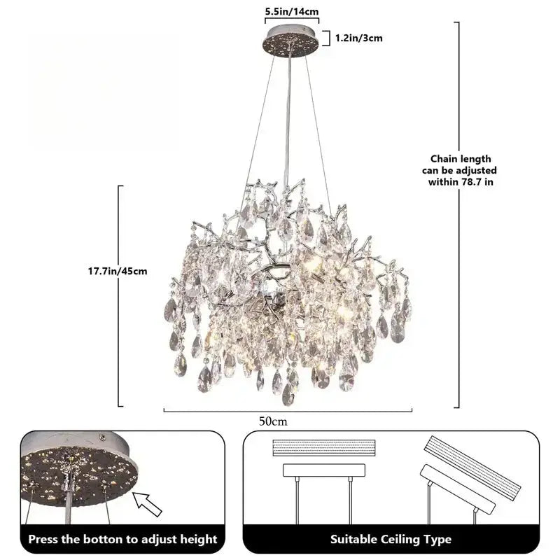 Modern Raindrop Chandelier Hanging Living Room — alternate product view 13