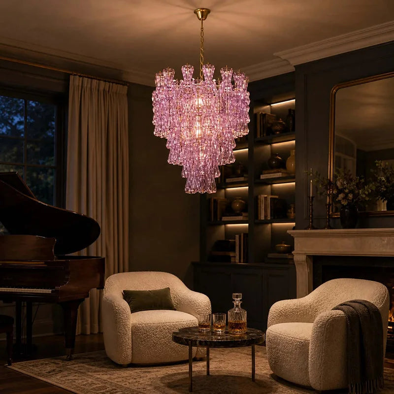 Lustra Murano-inspired Hourglass Glass chandelier, product gallery image 5 of 10