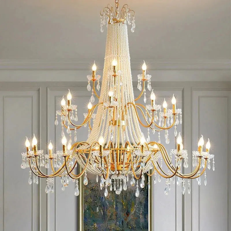 French Design Pearl Crystal Chandelier — alternate product view 3