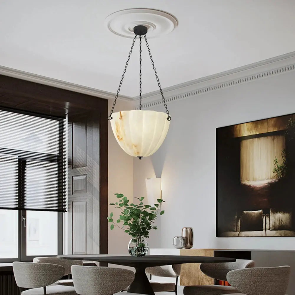 White Artistic Marble Chandelier For Dining Room — product view