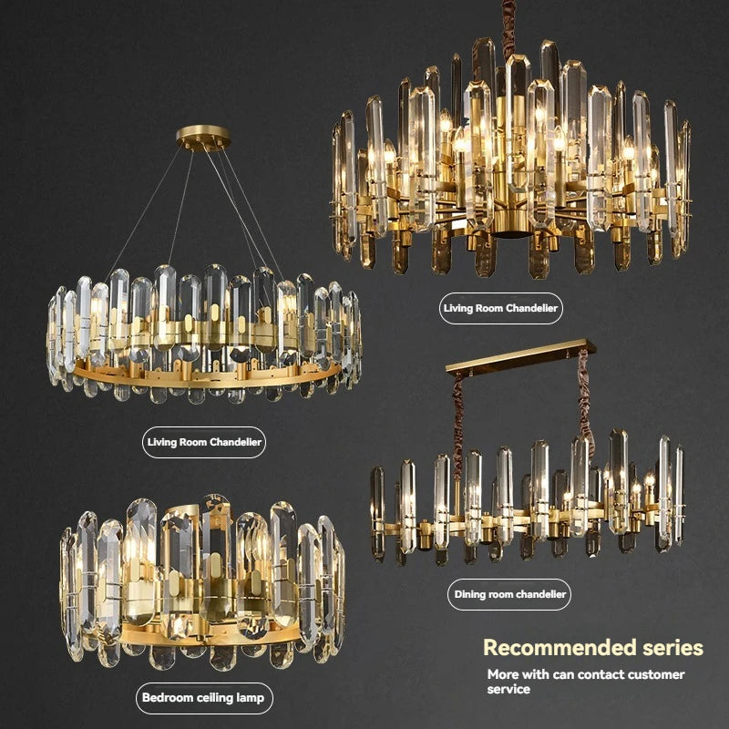Aurelia modern chandelier with copper construction and crystal details — catalogue view 6