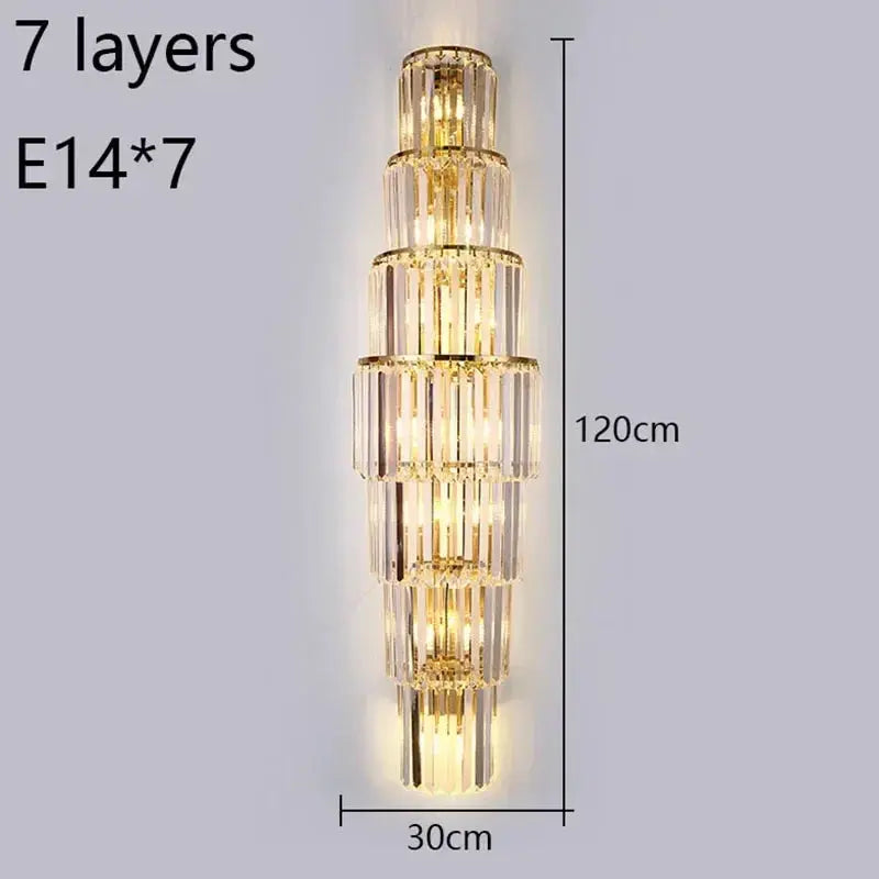Luxury Hotel Lobby Crystal Large Wall Lamp — alternate product view 12