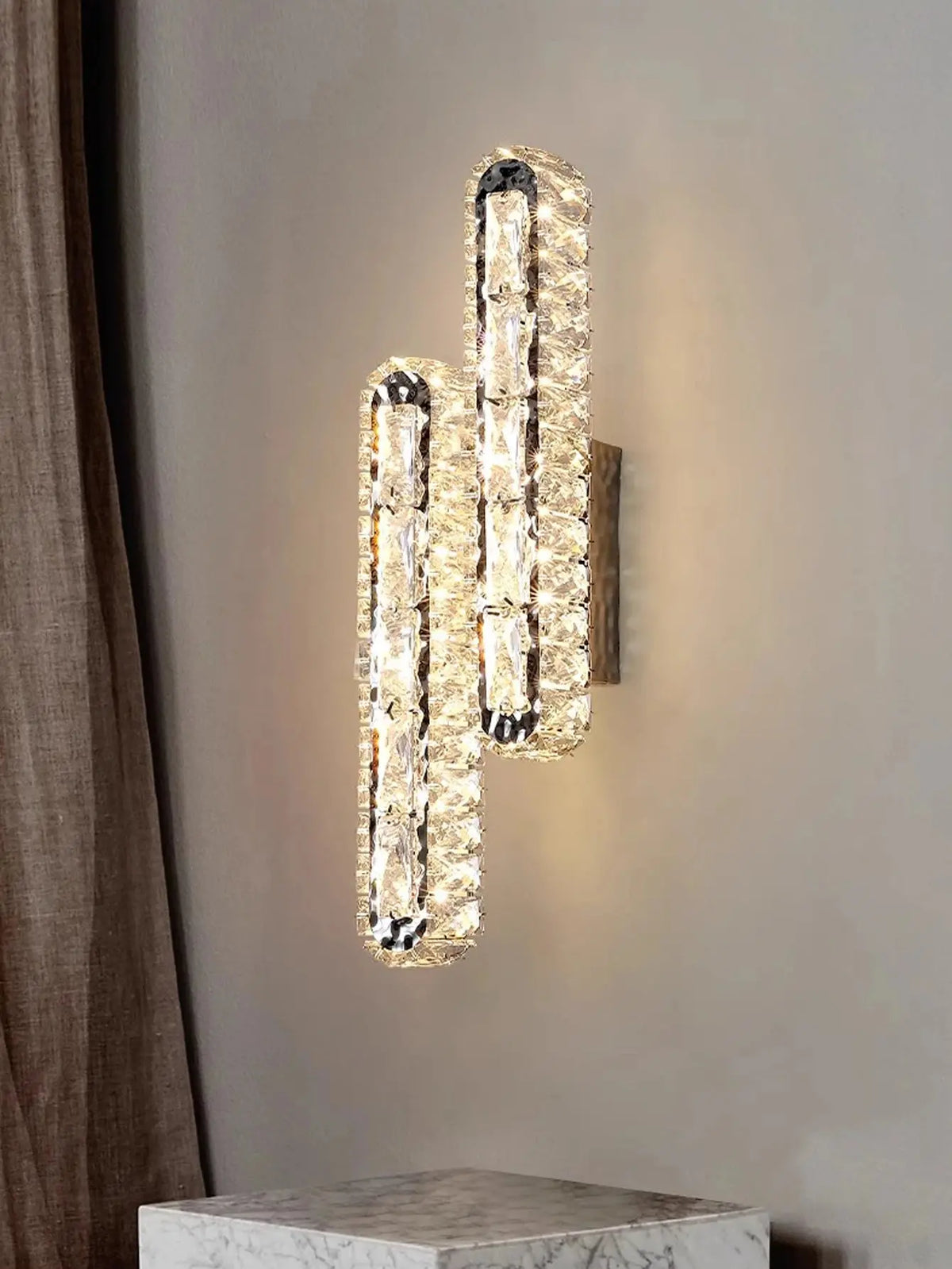 Double Row Crystal Wall Light — alternate product view 1