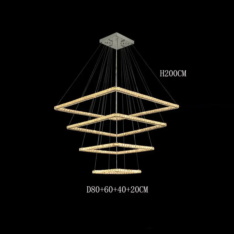 Modern Crystal Square Pendant Light — alternate product view 10