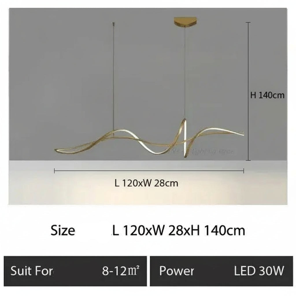 Ribbon Shape Design Dining Island LED Chandelier — alternate product view 10