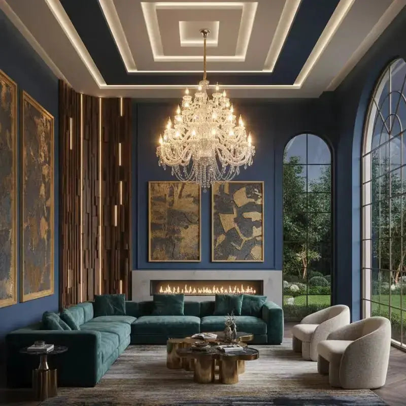 Villa Foyer Extra Large Crystal Chandelier — close-up design detail