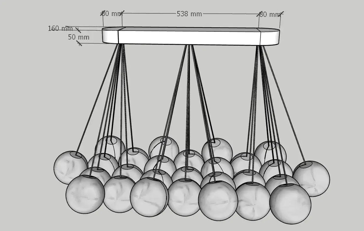 Rectangular Balls Alabaster Chandelier — alternate product view 11