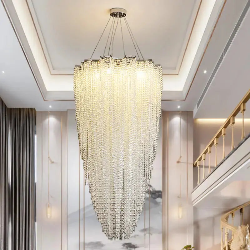 Luxury High Ceiling Modern Crystal Chandelier — alternate product view 2
