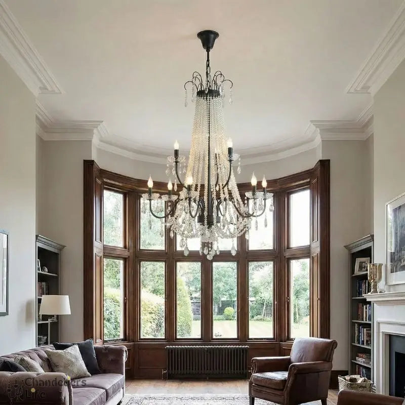 French Design Pearl Crystal Chandelier — close-up design detail 2