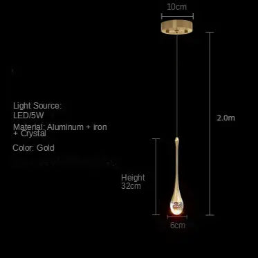 Luxury Crystal Staircase Chandelier | Modern Long Hanging LED Foyer Light — alternate product view 8