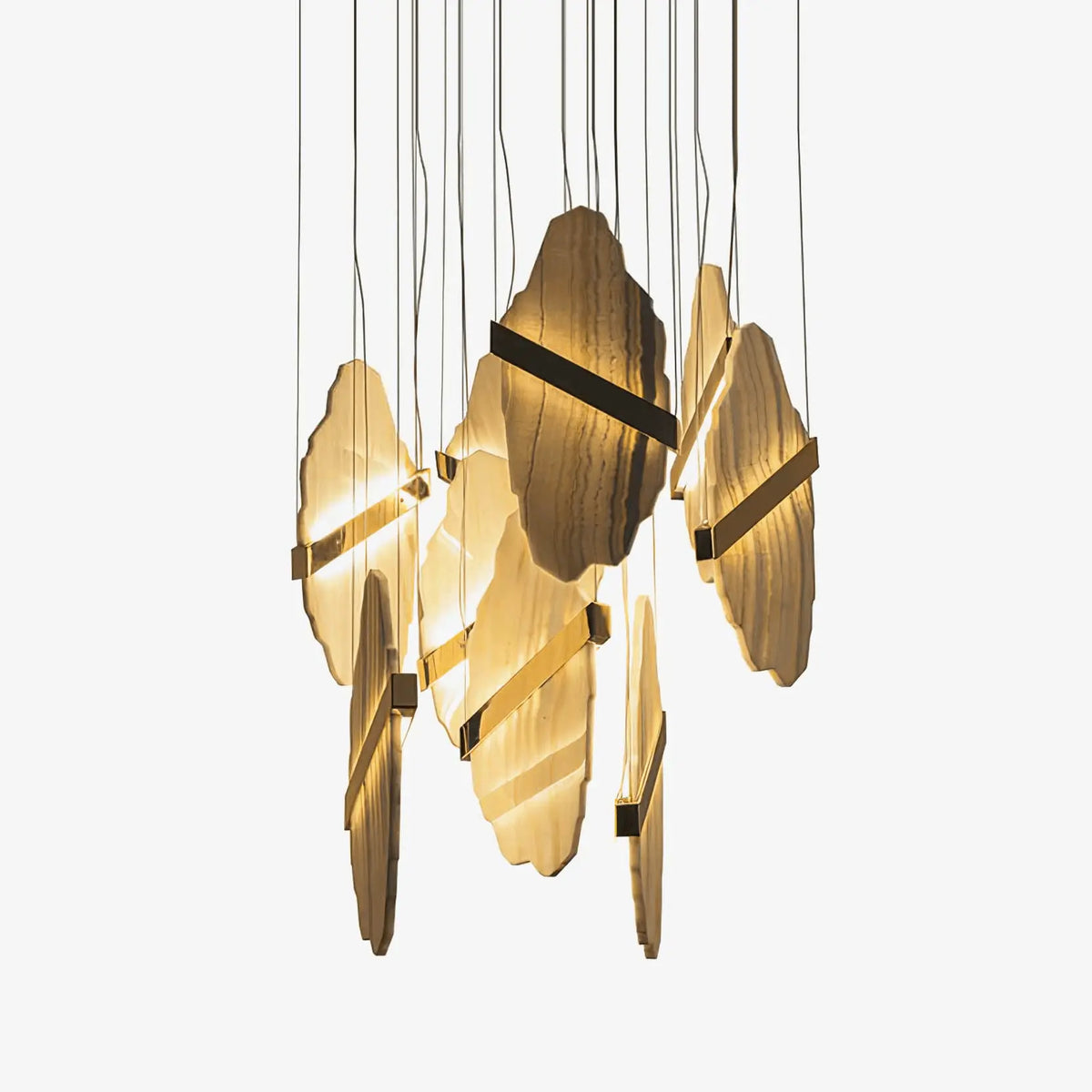 Seven Panels Modern Alabaster Pendant Light — close-up design detail 2