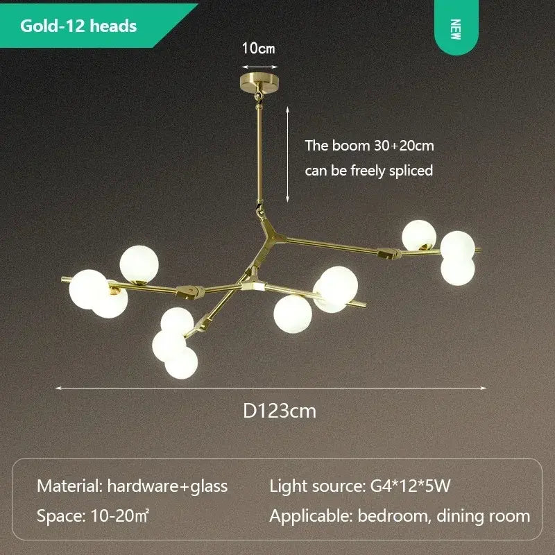 Post Modern Style Glass Balls Chandelier — alternate product view 15