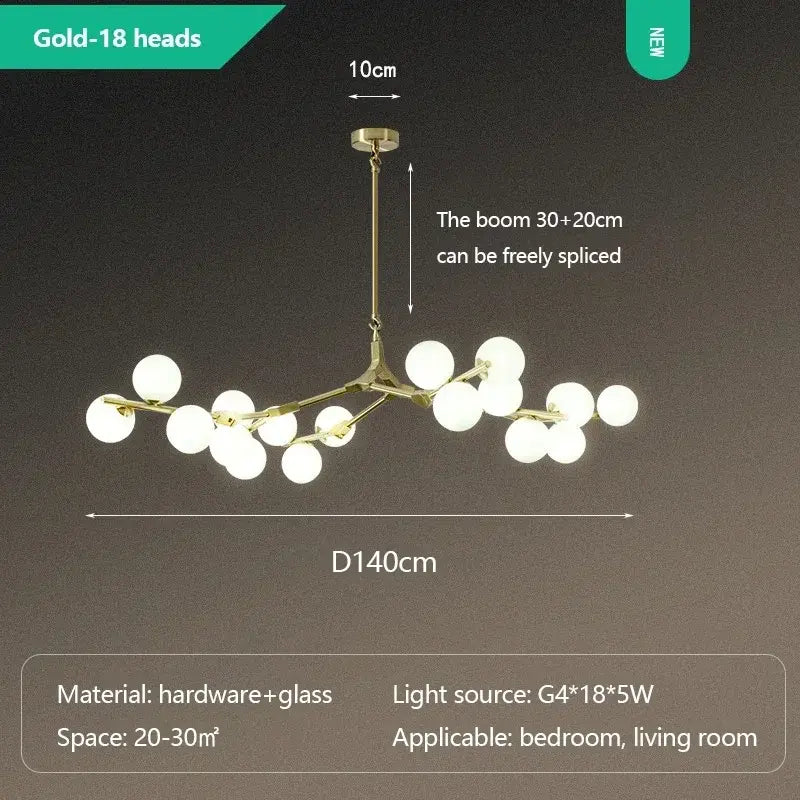 Post Modern Style Glass Balls Chandelier — alternate product view 16