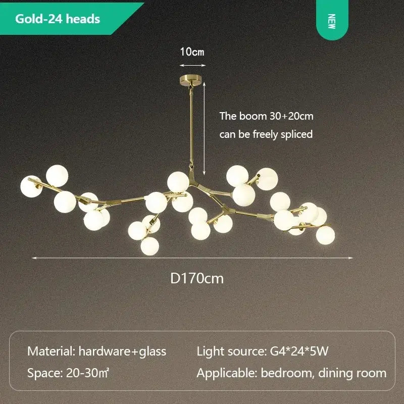 Post Modern Style Glass Balls Chandelier — alternate product view 17
