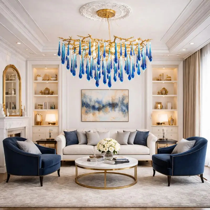 Luxury Royal Blue Crystal Lighting — alternate product view 1