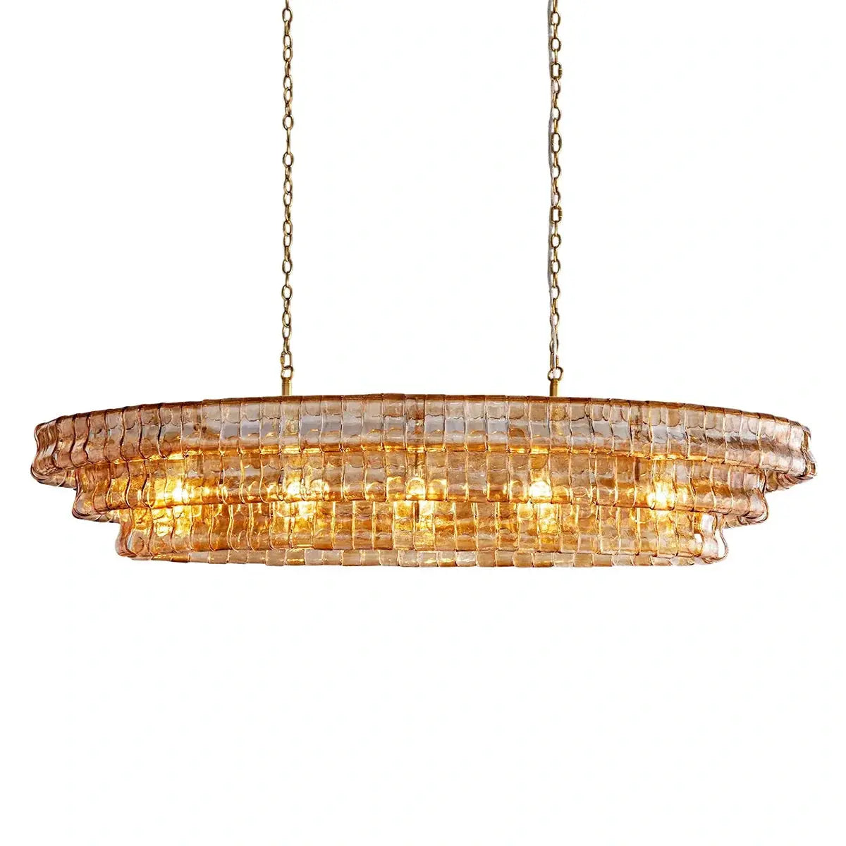 Modern Amber Glass Chandelier — close-up design detail 2