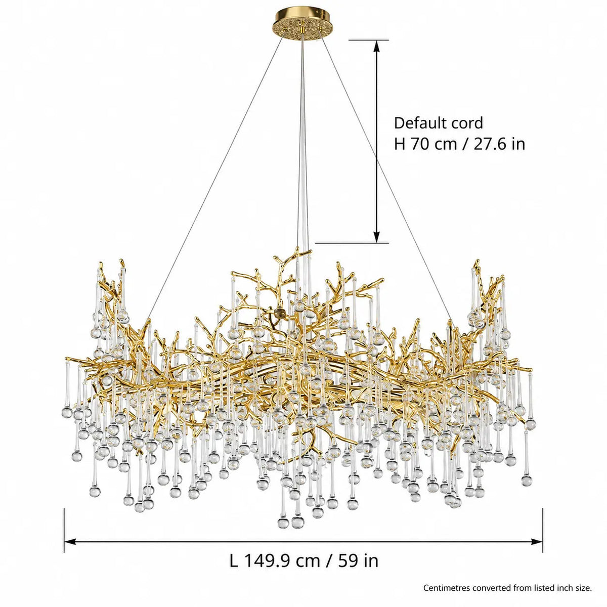 Luxury Crystal Led Tree Branch Chandelier — dimensions and measurements 5