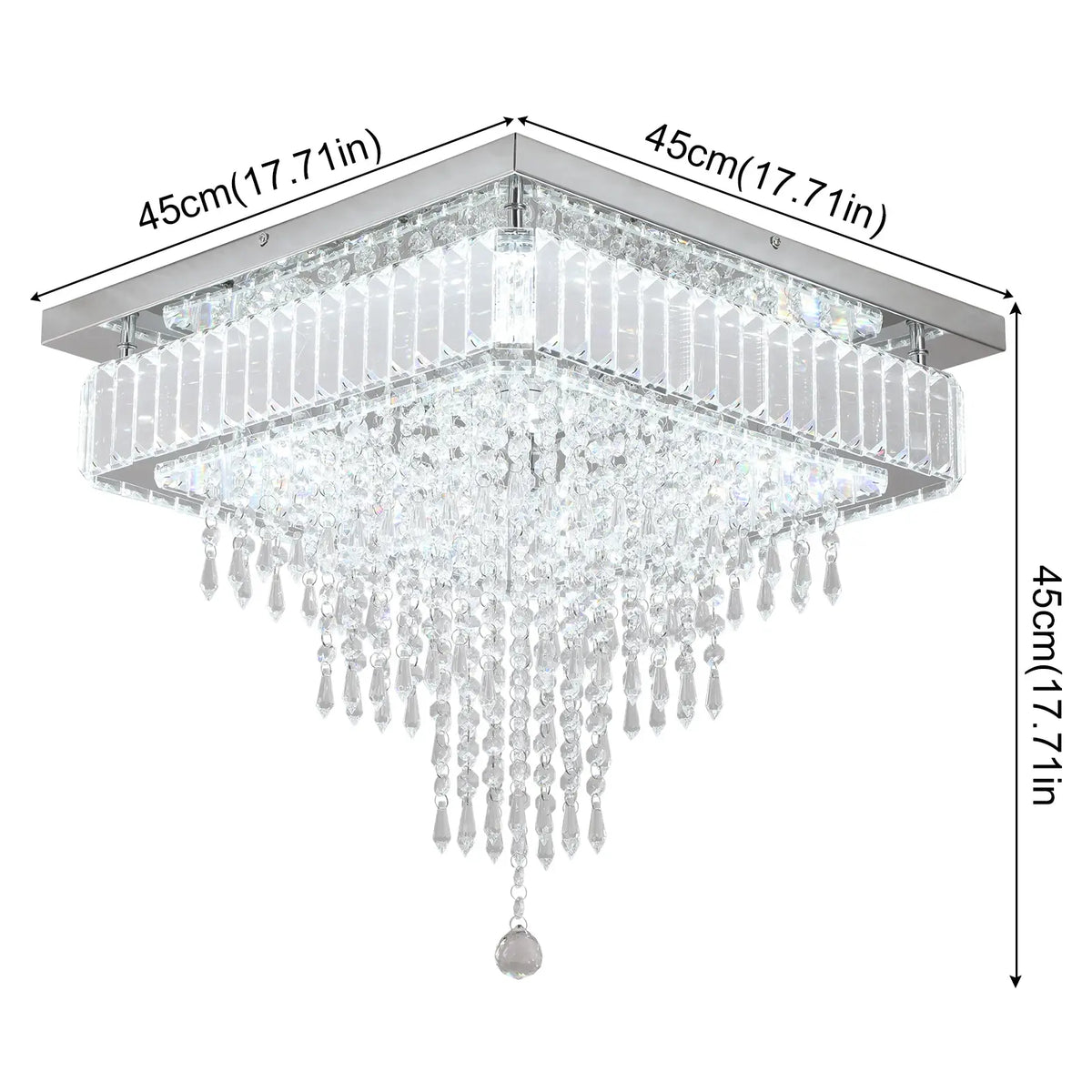 Modern Square Raindrop Ceiling Chandelier — alternate product view 12