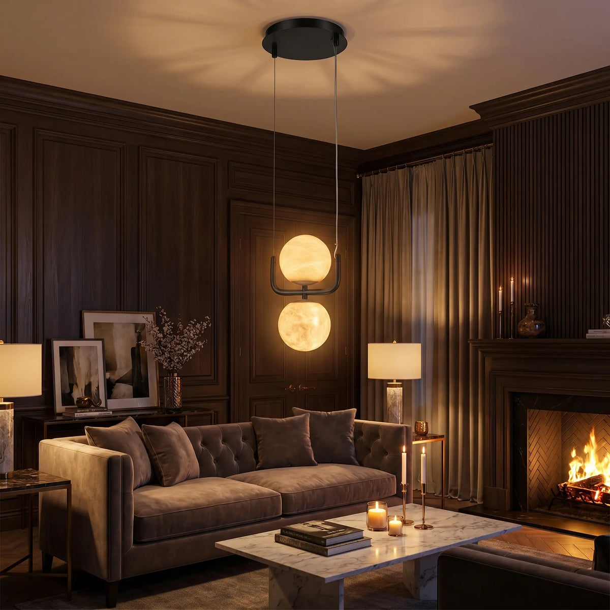 Adjustable Alabaster Lamp — shown in an interior setting 3