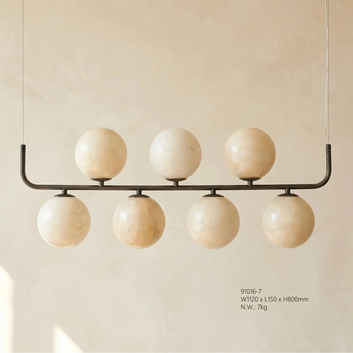 Adjustable Alabaster Lamp — illuminated view 2