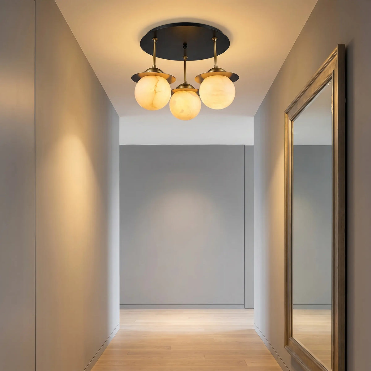 Saturn Alabaster Ceiling Fixture — shown in an interior setting 3