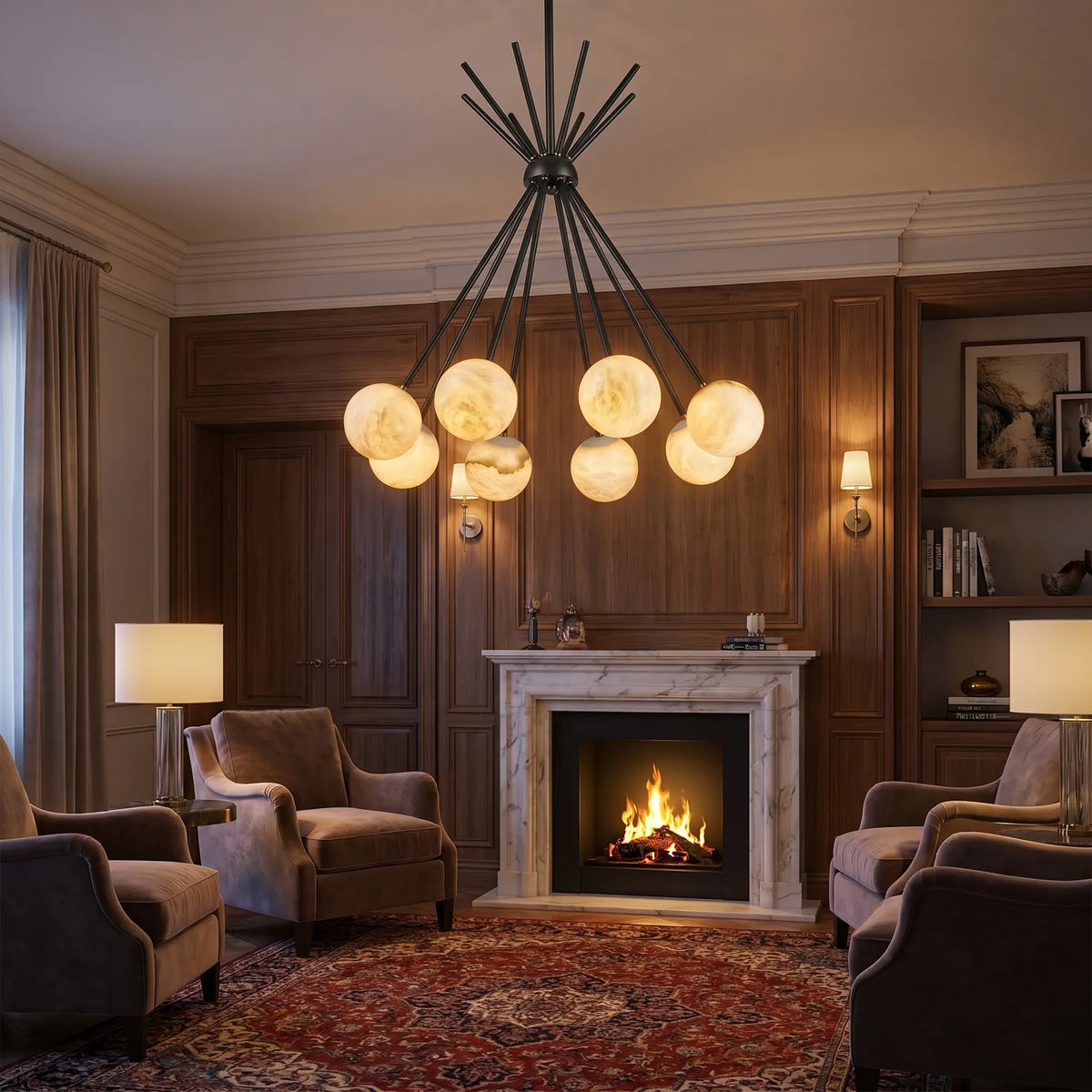 Monica Alabaster Pendant Light — shown in an interior setting 3
