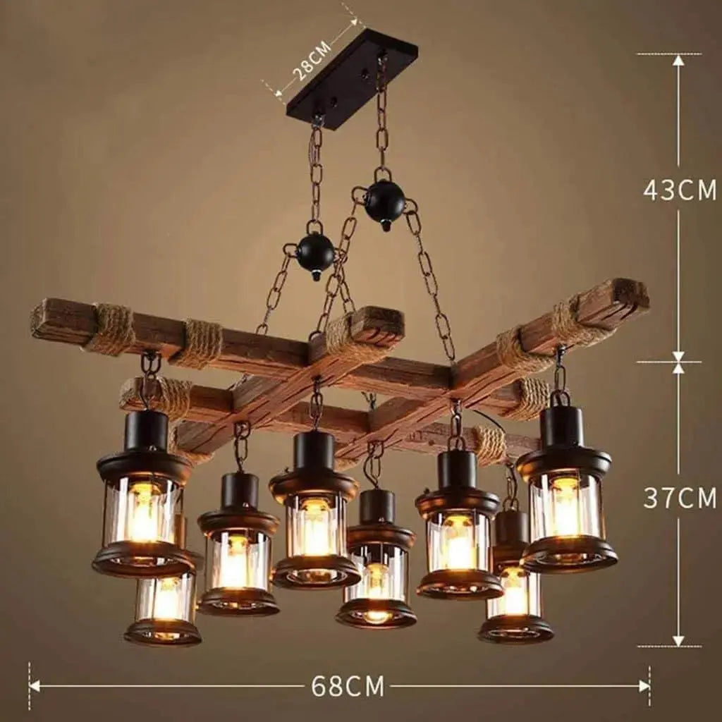 Retro Wood Vintage Chandelier — alternate product view 6