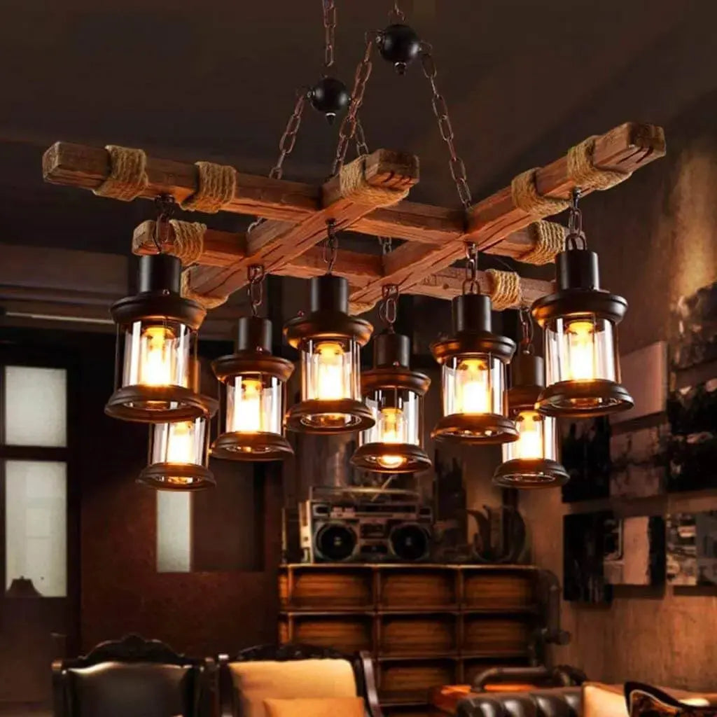 Retro Wood Vintage Chandelier — alternate product view 3