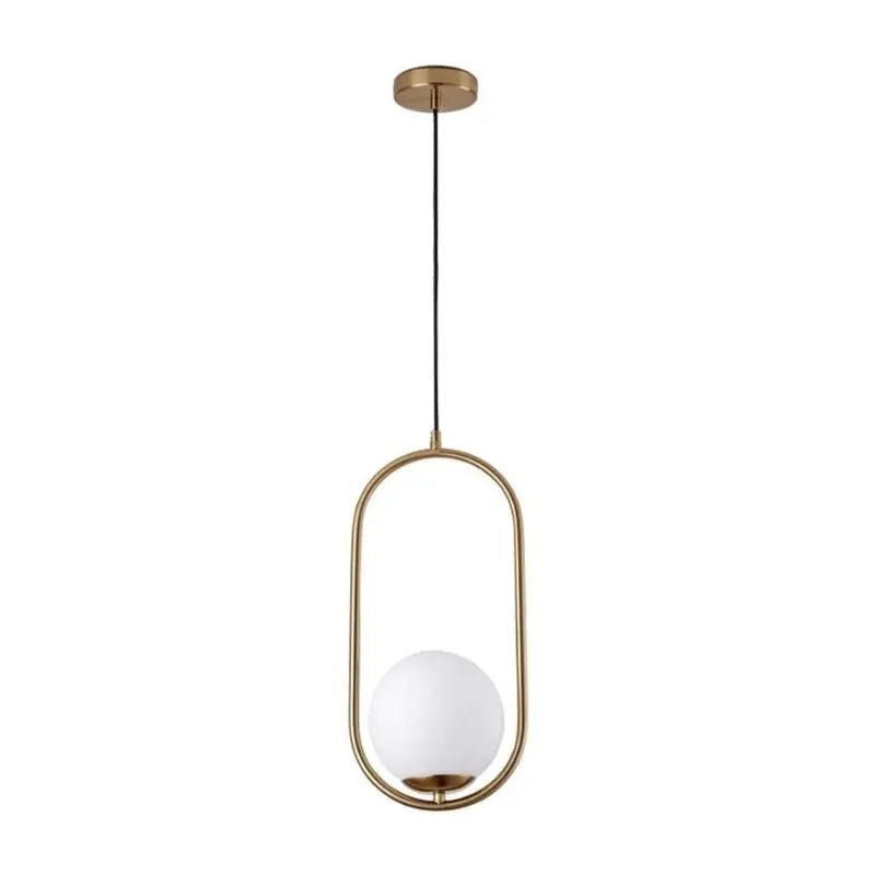White Single Ball Pendant Chandelier — product view