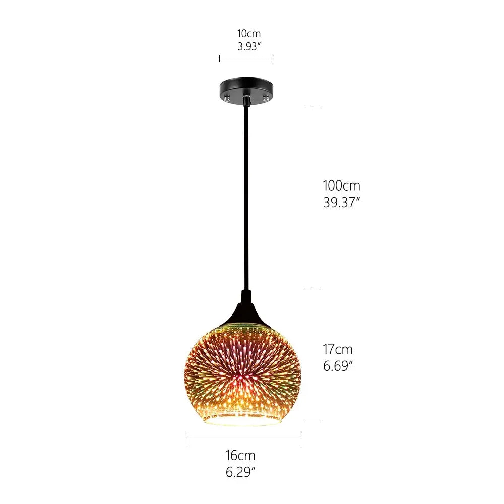 Modern 3D Colorful Pendant Lamp - D — alternate product view 5
