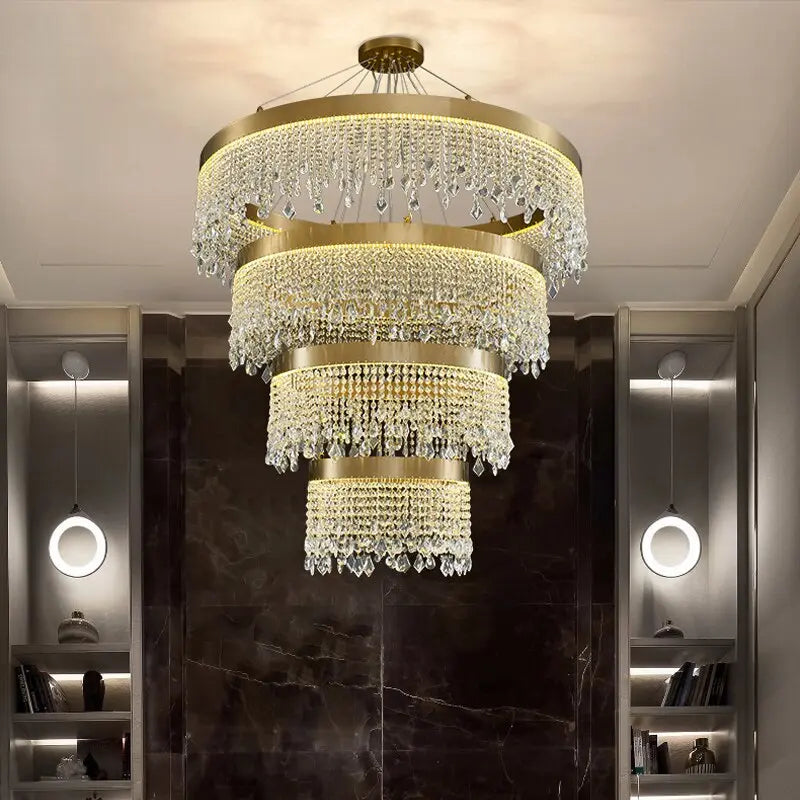 Luxury Crystal Hanging Light Round Chandelier — alternate product view 2