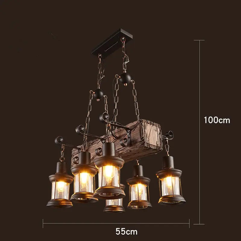 Farmhouse Wood Beam Chandelier — alternate product view 2