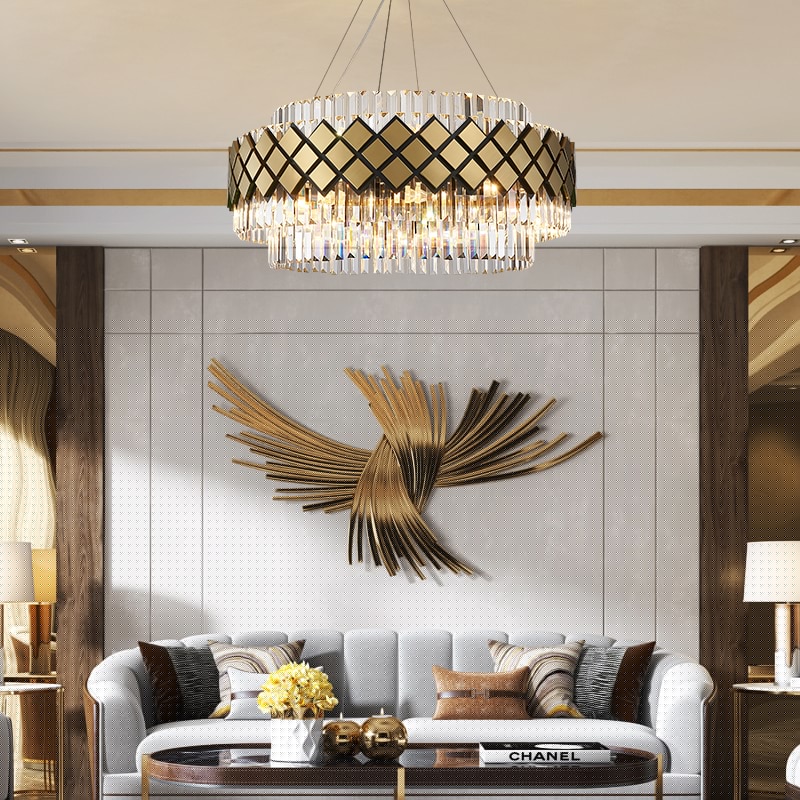Modern Art Deco Crystal Chandelier — alternate product view 3