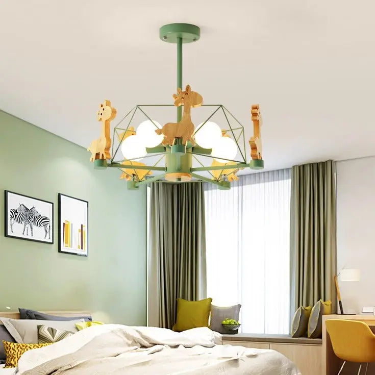 Wood Horse Kids Chandelier — alternate product view 1