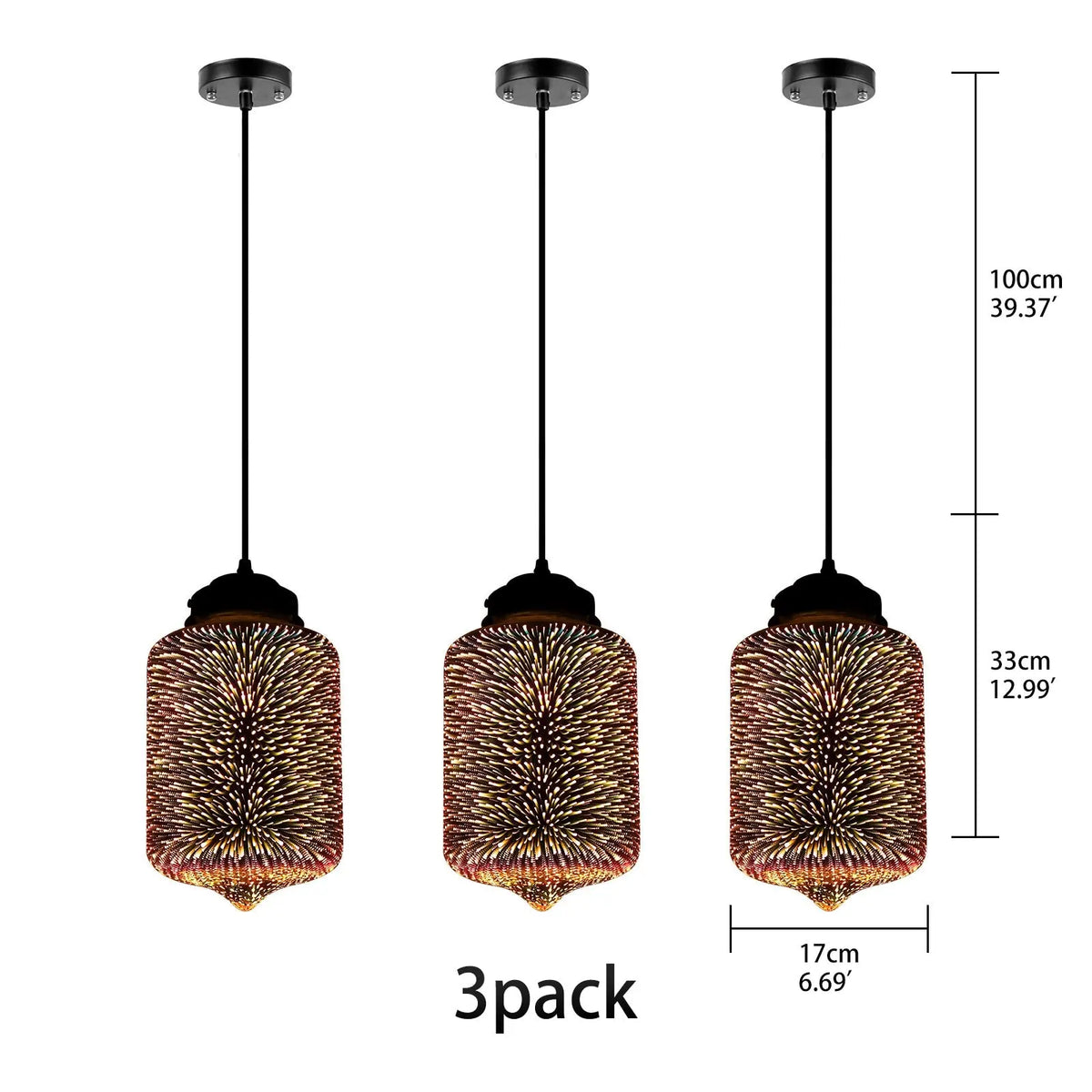 Modern 3D Colorful Pendant Lamp - C — alternate product view 5