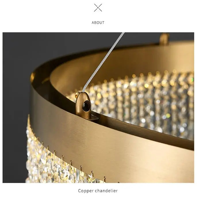 Luxury Crystal Hanging Light Round Chandelier — alternate product view 8