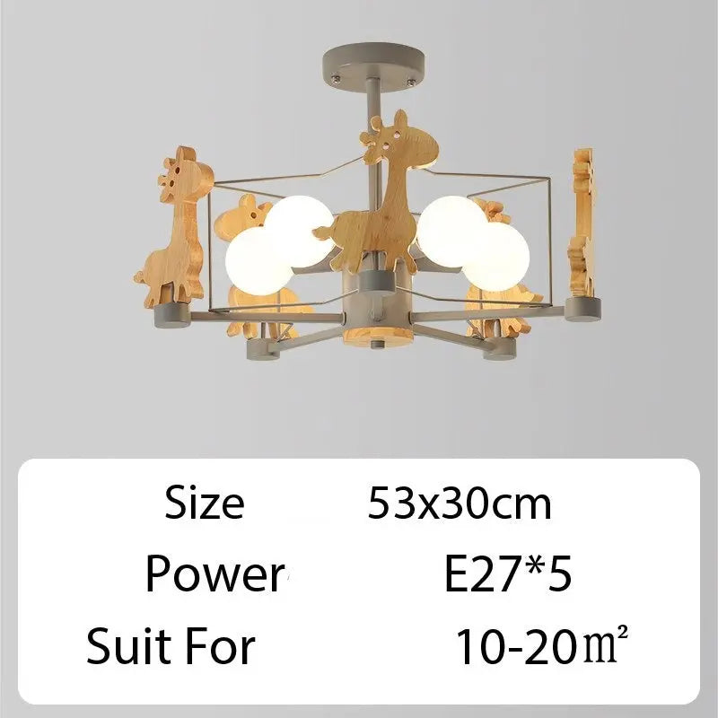 Wood Horse Kids Chandelier — alternate product view 7
